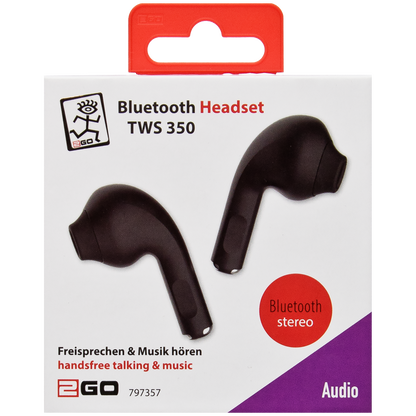 Headset "TWS 350" - Ladebox - Touch-Steuerung - schwarz - Verpackung