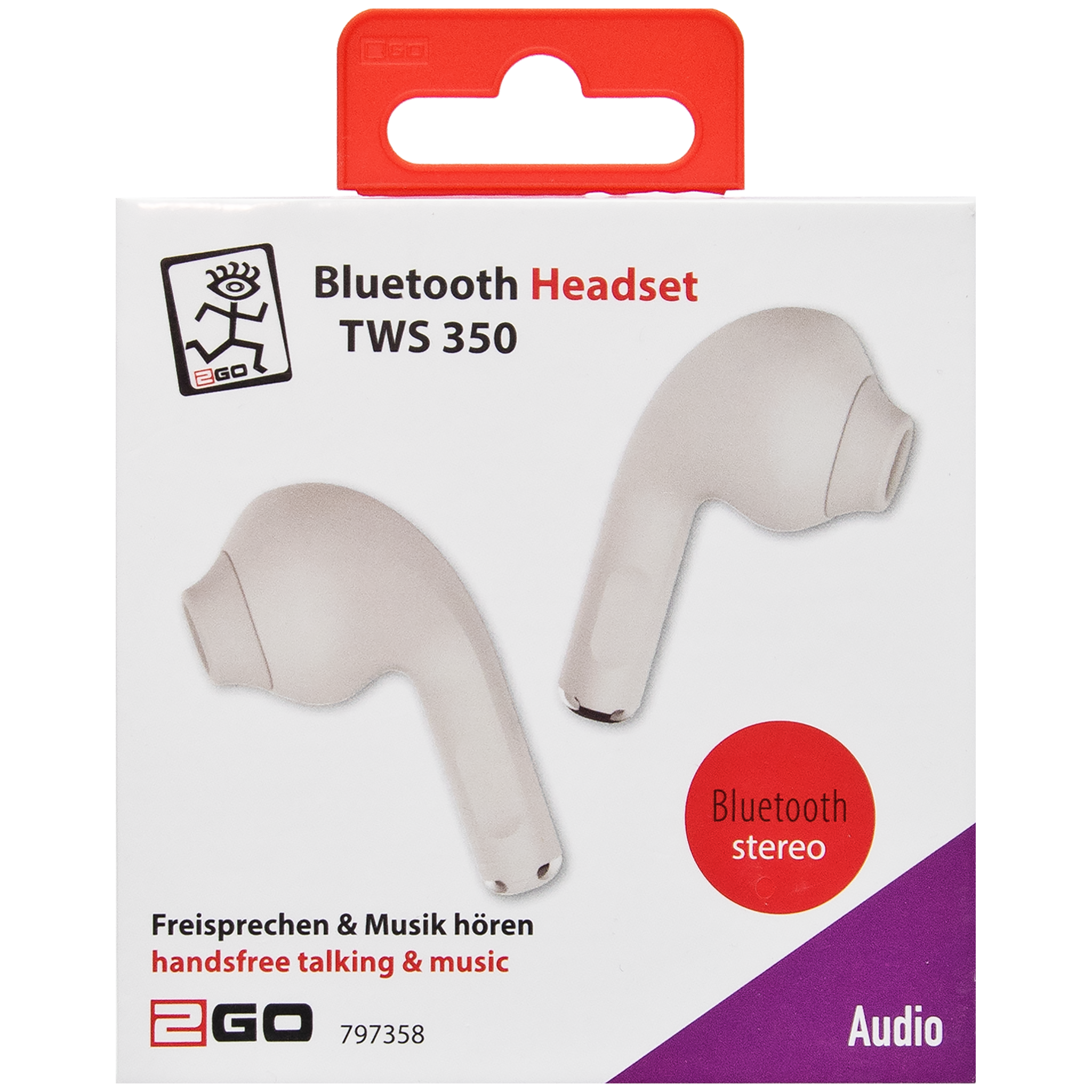 Headset "TWS 350" - Ladebox - Touch-Steuerung - weiß - Verpackung