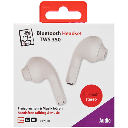 Headset "TWS 350" - Ladebox - Touch-Steuerung - weiß - Verpackung