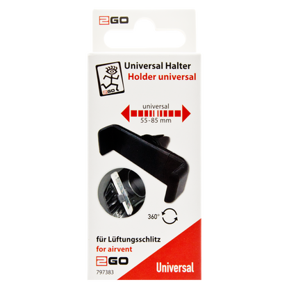 Universal Handyhalter - 50 mm - 85 mm - schwarz - Verpackung