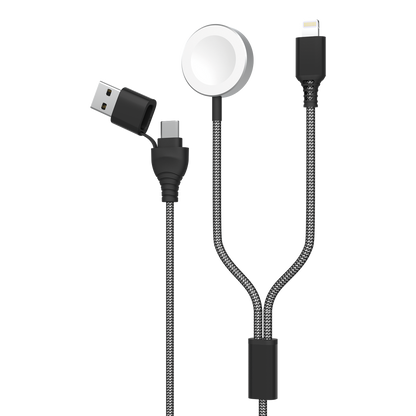 2 in 1 USB Ladekabel mit Lightning-Stecker und Ladeplatte für Watch