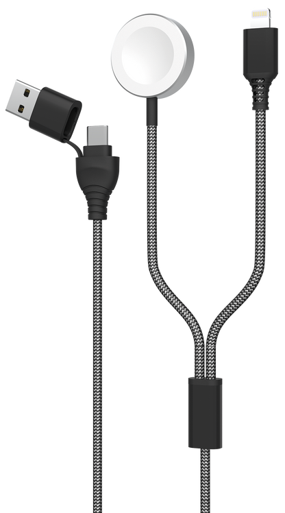 2 in 1 USB / Type-C Ladekabel - grau - 180 cm