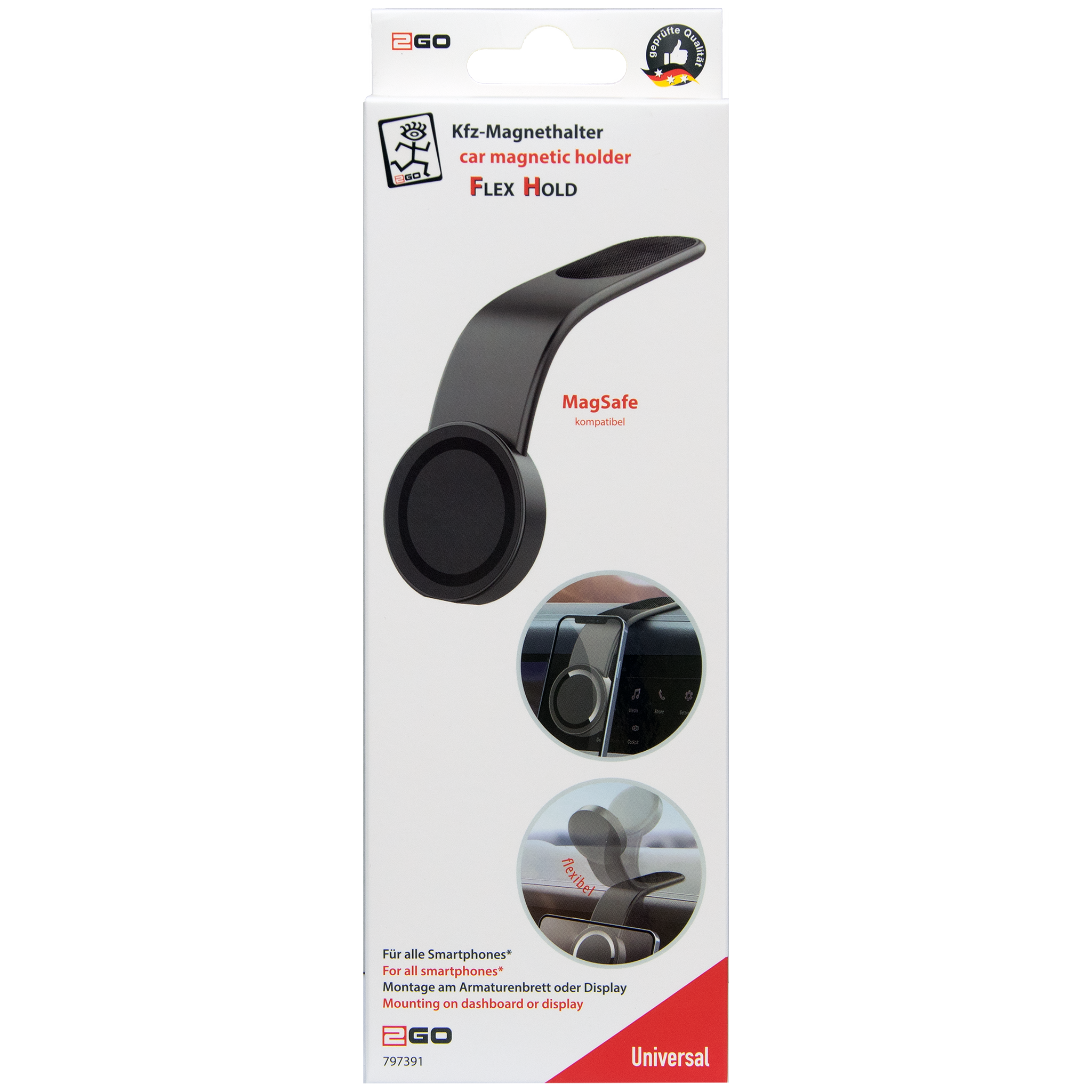 Halter "Flexhold" - MagSafe kompatibel - anthrazit - Verpackung