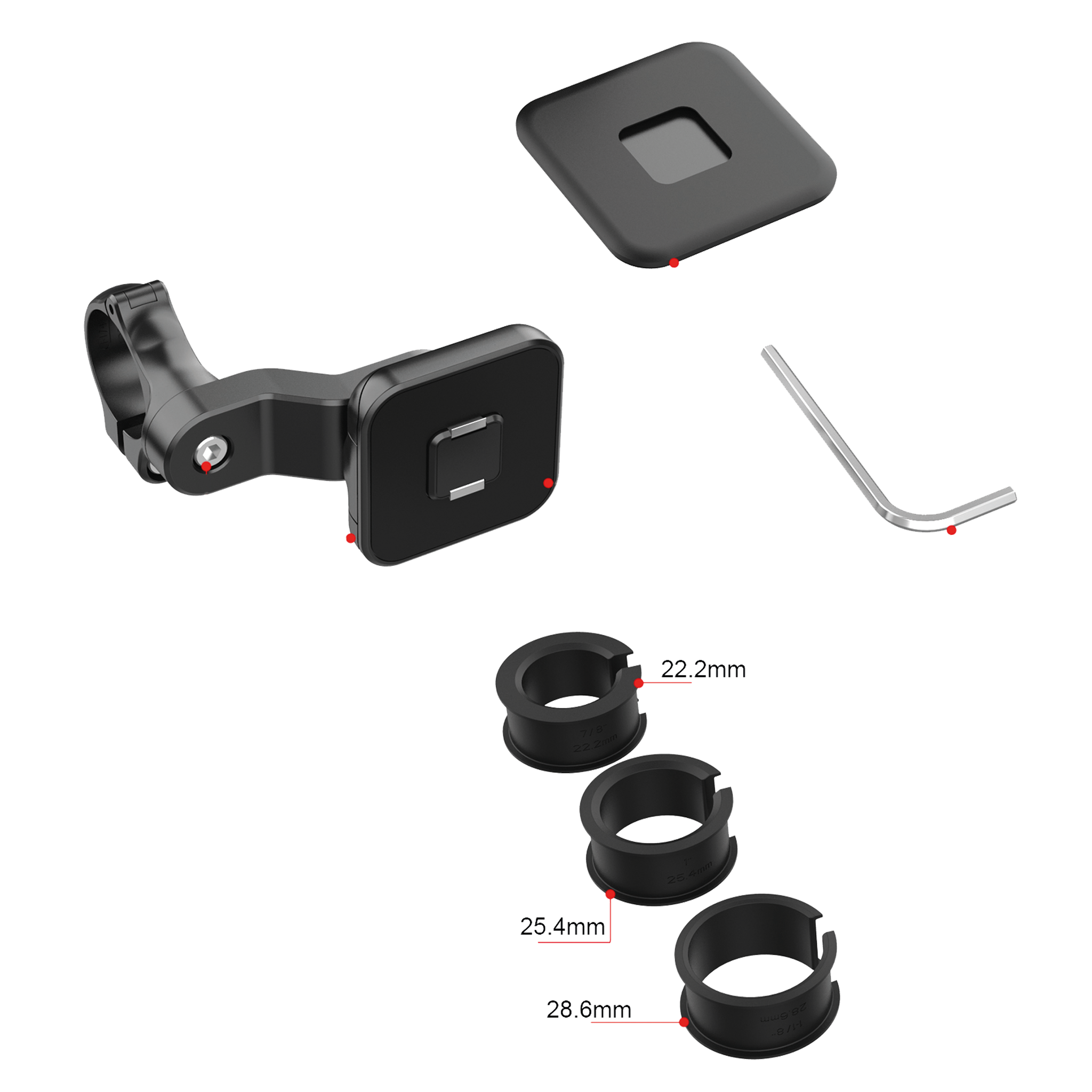 Halter "Bikelock" - Magnet - 360° drehbar - Schnappverschluss - schwarz