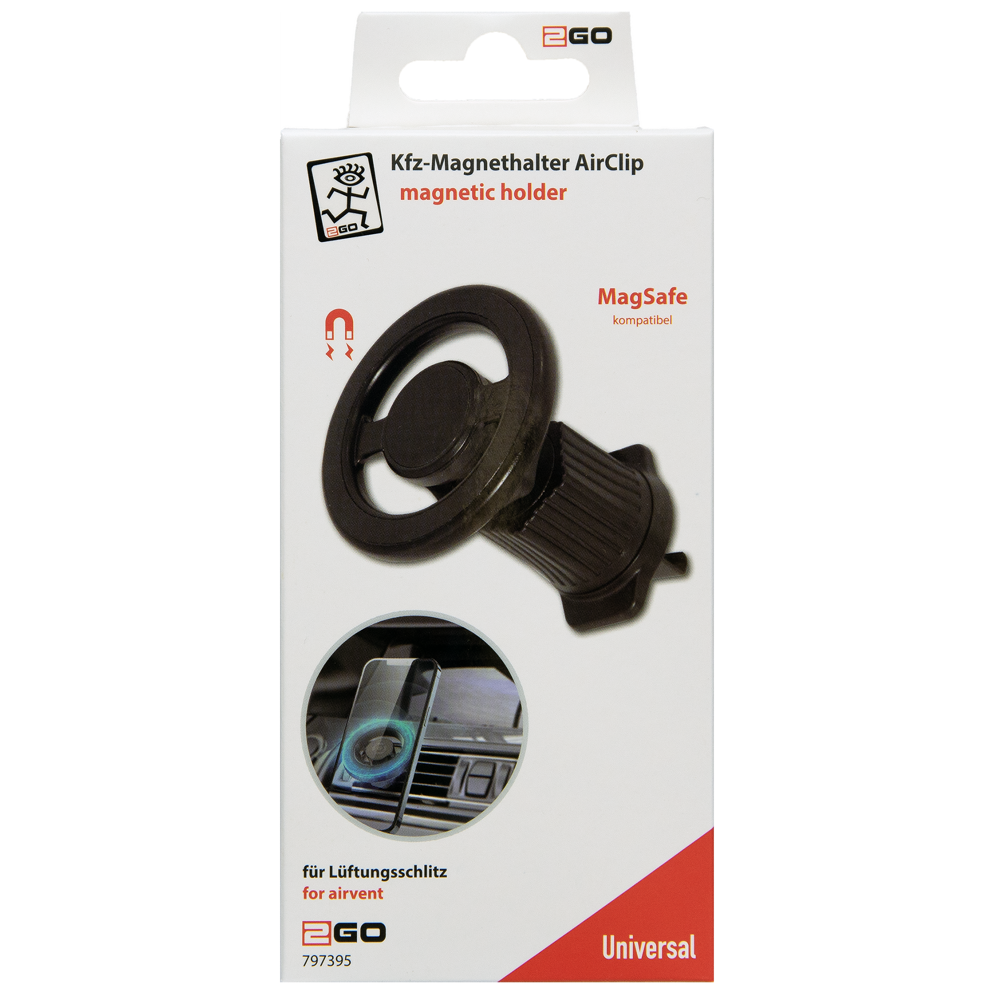 Halter "Airclip" - MagSafe kompatibel - schwarz - Verpackung