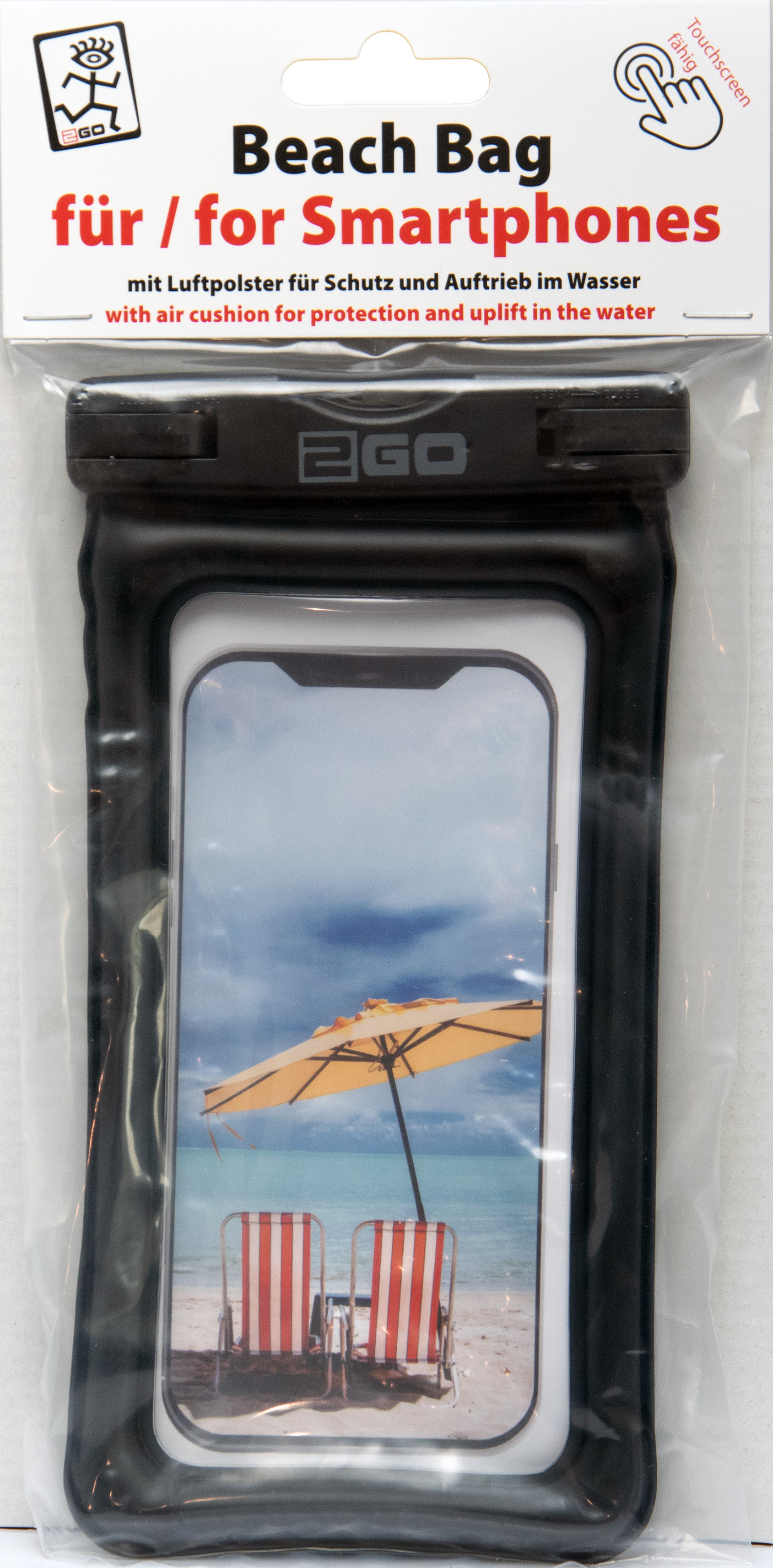 Beach Bag für Smartphones bis 7,5" - schwimmfähig - touchscreenfähig - mit Umhängeband