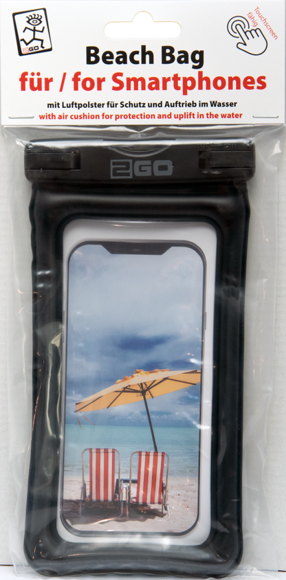 Beach Bag für Smartphones bis 7,5" - schwimmfähig - touchscreenfähig - mit Umhängeband