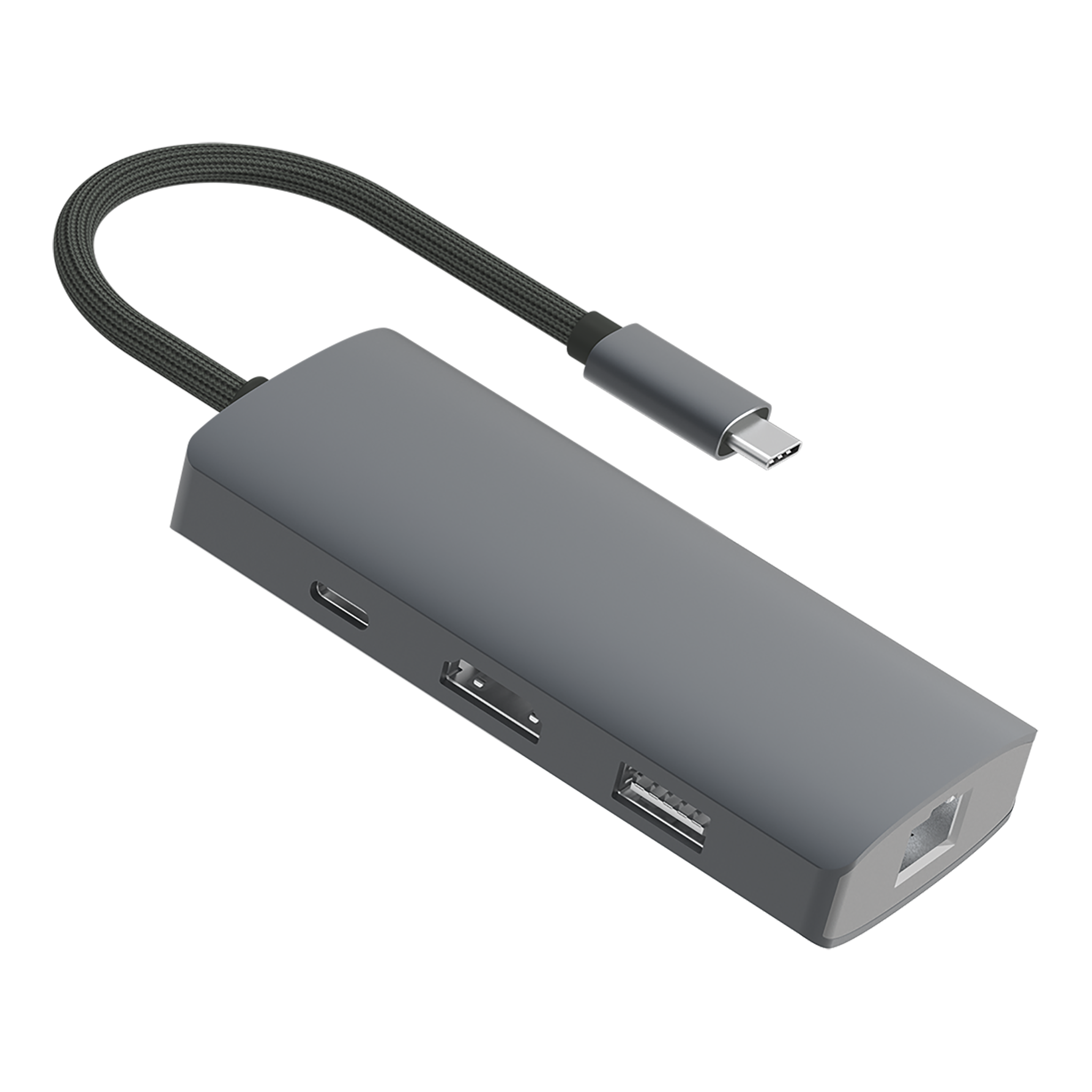 6-in-1 USB Type-C Hub - Aluminium-Gehäuse - 4K Video bei 60 Hz - Laden bis zu 100 W - Datenübertragung bis zu 5 GBps - silber