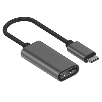 Adapter USB Type-C auf Displayport - Aluminium-Gehäuse - 4K Video bei 60 Hz - silber / schwarz