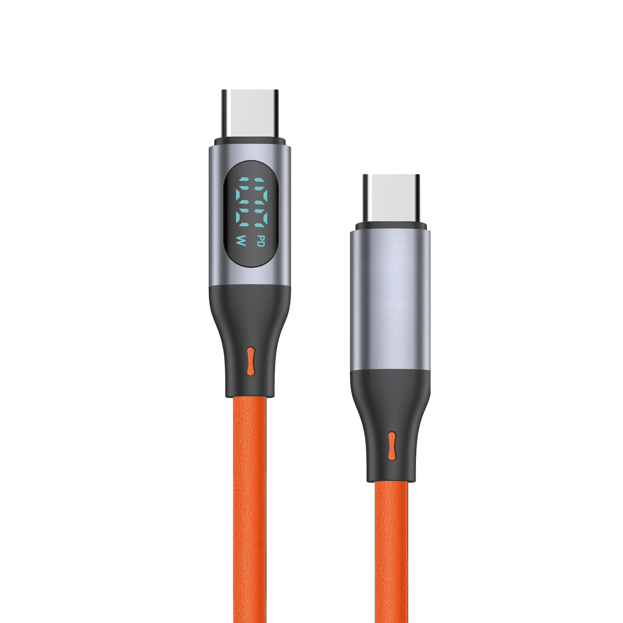 USB Datenkabel mit Display - USB Type-C auf USB Type-C - 120 cm -orange