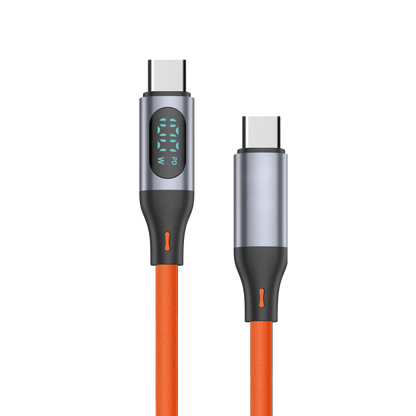 USB Datenkabel mit Display - USB Type-C auf USB Type-C - 120 cm -orange