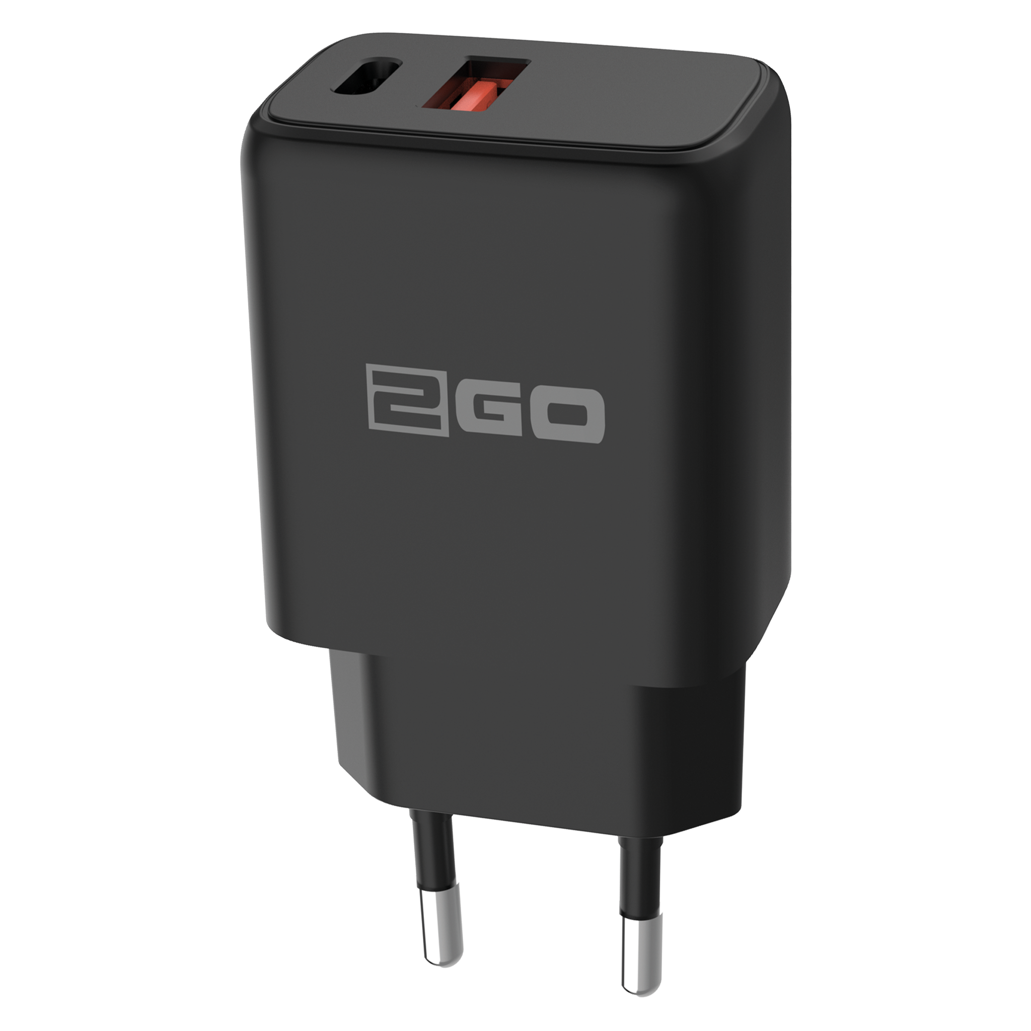 Netzladegerät 100 V - 240 V - 1 x USB A und 1 x USB Type-C - 3000 mA - 20 W -schwarz