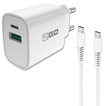USB Netzladeset 100 V - 240 V mit USB Type-C Kabel - 3000 mA - 20 W - weiß