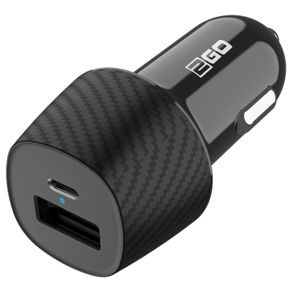 USB Kfz-Ladeset 12 V / 24 V mit USB Type-C Kabel - 3000 mA - schwarz - Ladegerät