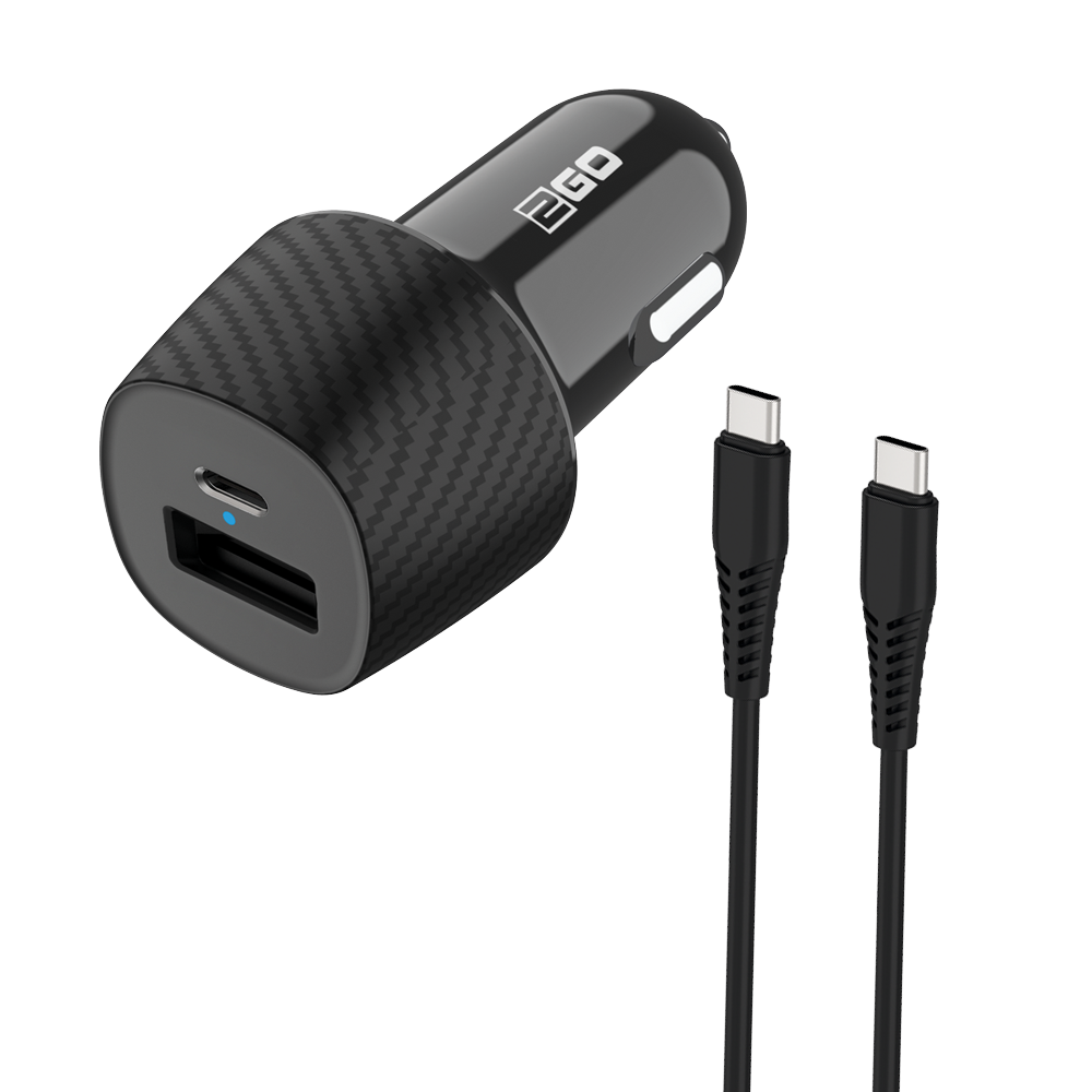 Kfz-Ladeset 12 V / 24 V (2-teilig) - Power Delivery - schwarz