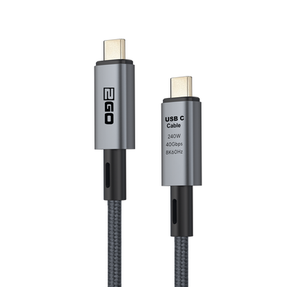 USB Datenkabel - Ultra High Speed - USB Type-C <-> USB Type-C - 120 cm - grau