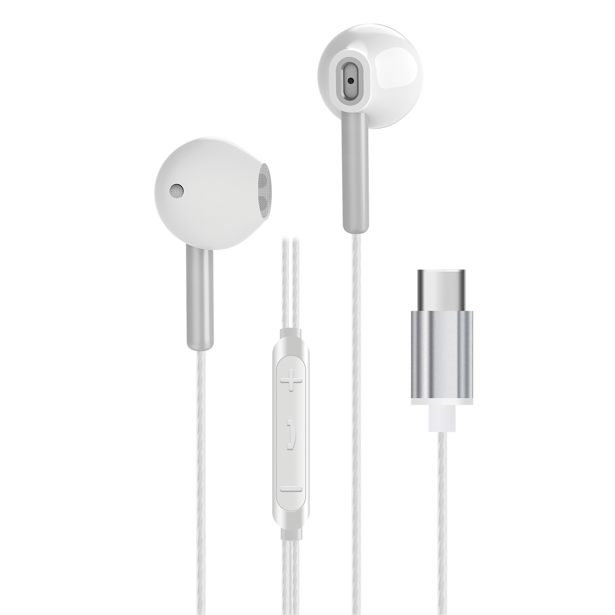 In-Ear-Headset "Deluxe" - Aluminium - Rufannahme - Lautstärkeregelung - USB Type-C