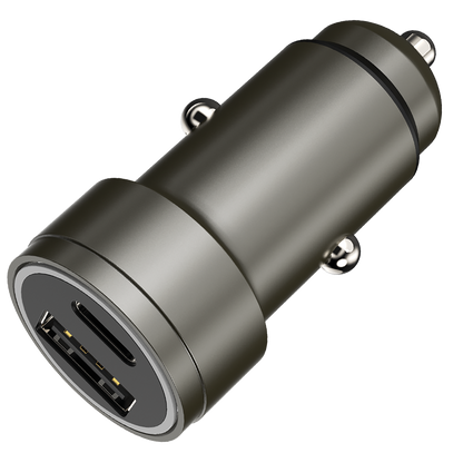 USB Kfz-Ladegerät - 1 x USB A - 1 x - USB Type-C - 3000 ma - anthrazit