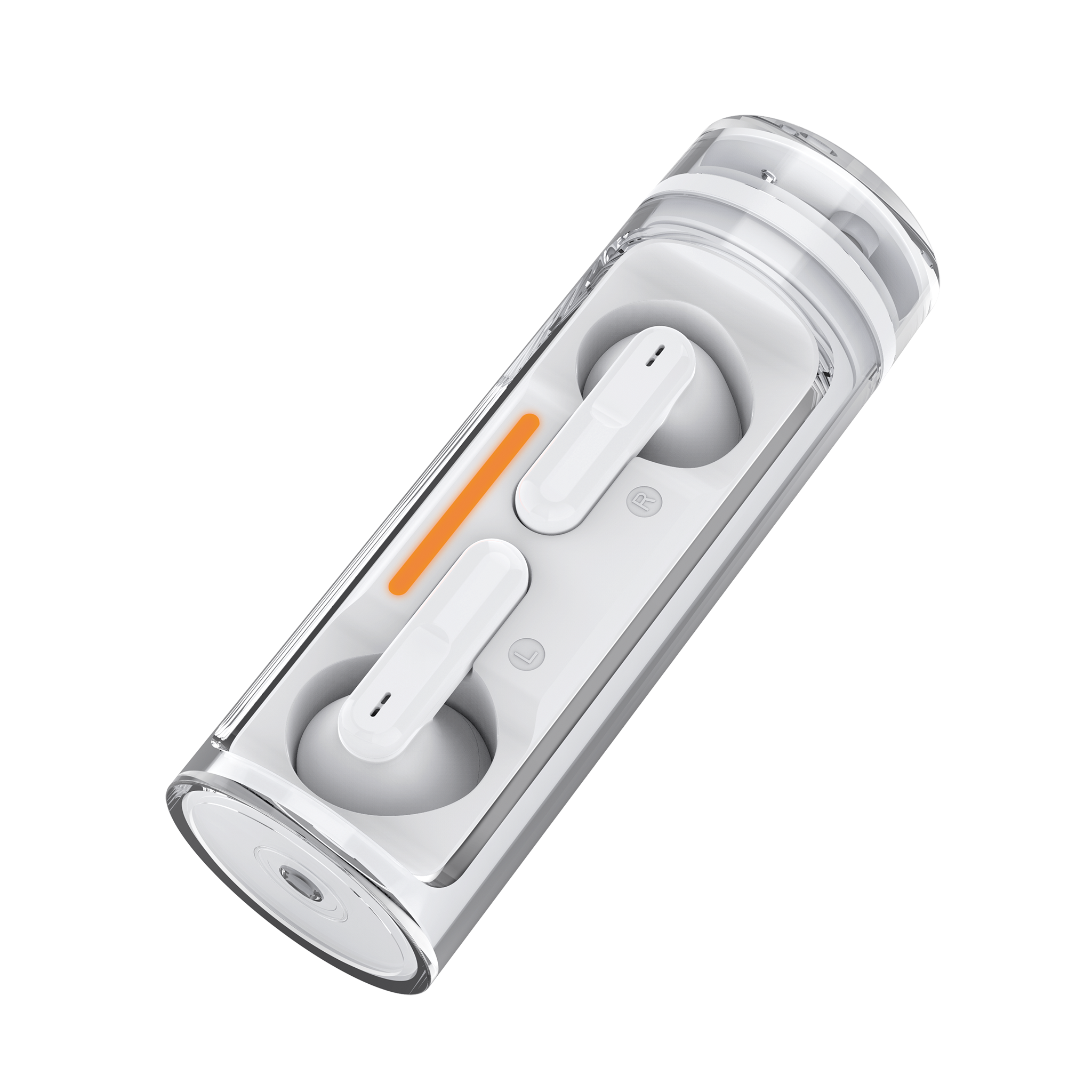 Bluetooth Headset "Twist" - ergonomisch - extrem leicht - weiß - geschlossen - eingeschaltet