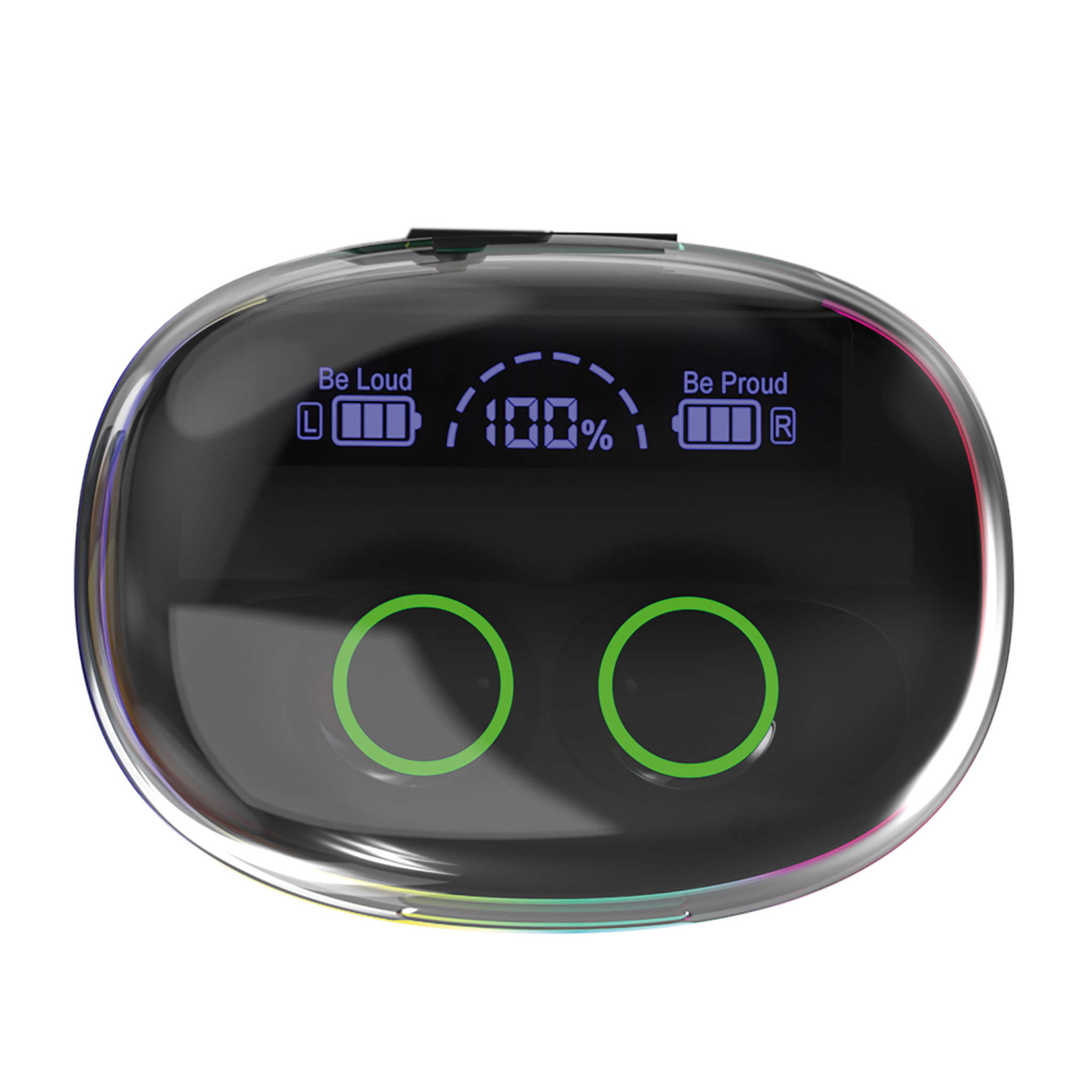 Bluetooth Headset "Ring" mit LED-Illumination - Display - Touch-Steuerung - Box