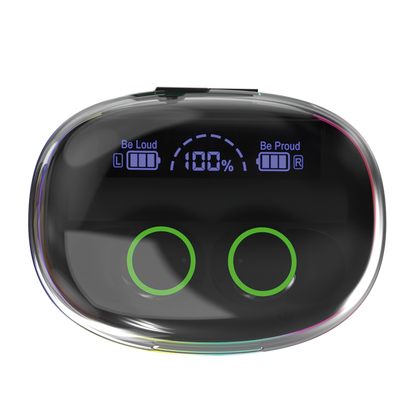 Bluetooth Headset "Ring" mit LED-Illumination - Display - Touch-Steuerung - Box
