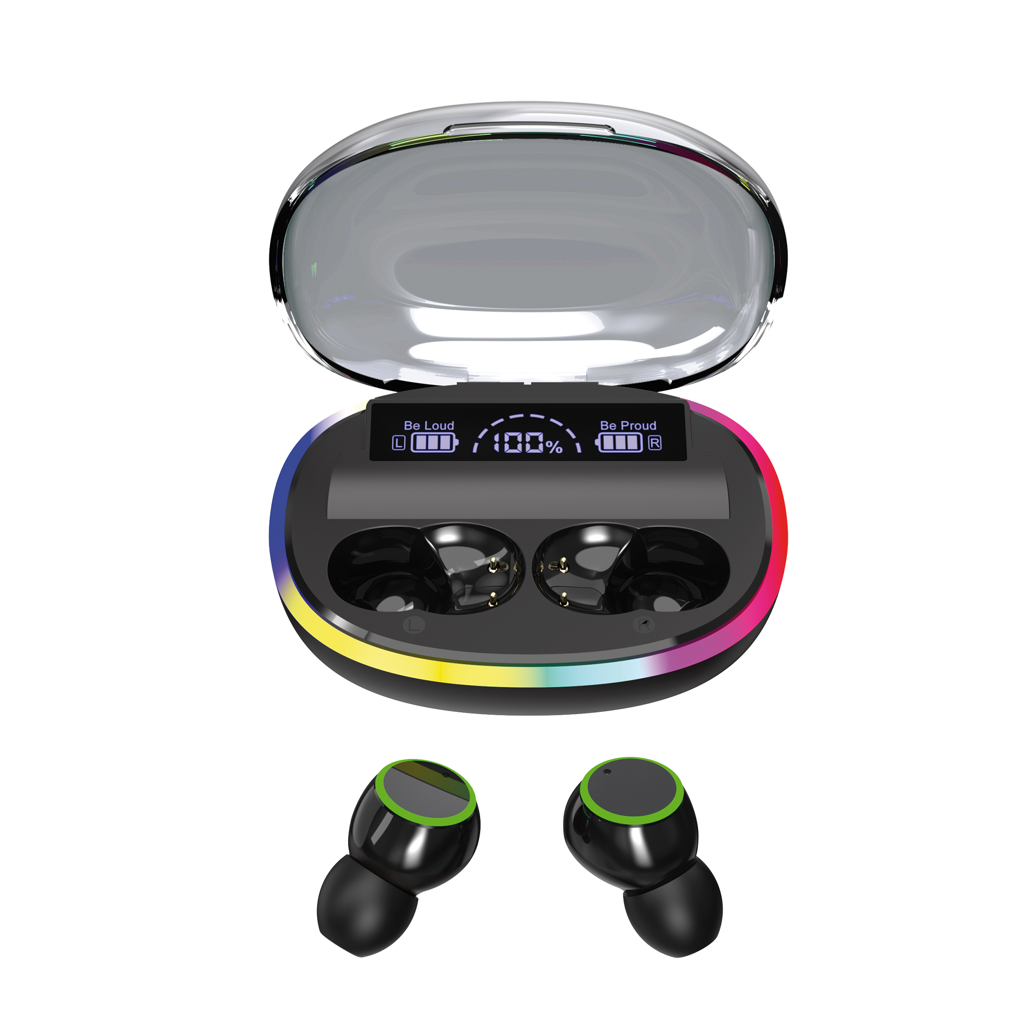 Bluetooth Headset "Ring" mit LED-Illumination - Display - Touch-Steuerung