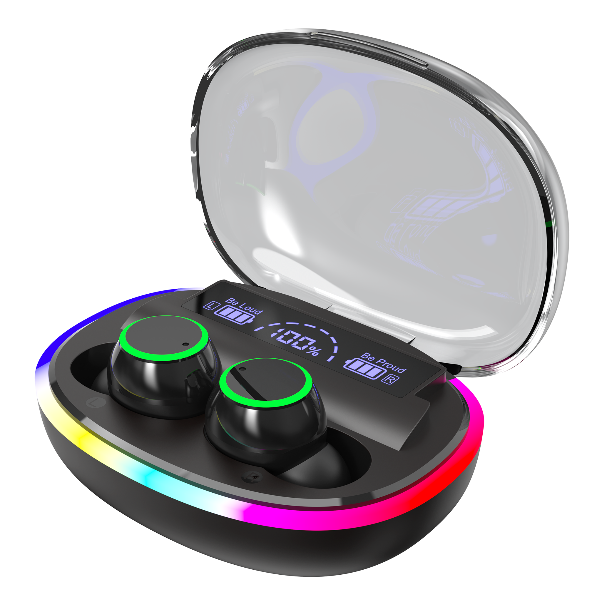 Bluetooth Headset "Ring" mit LED-Illumination - Display - Touch-Steuerung