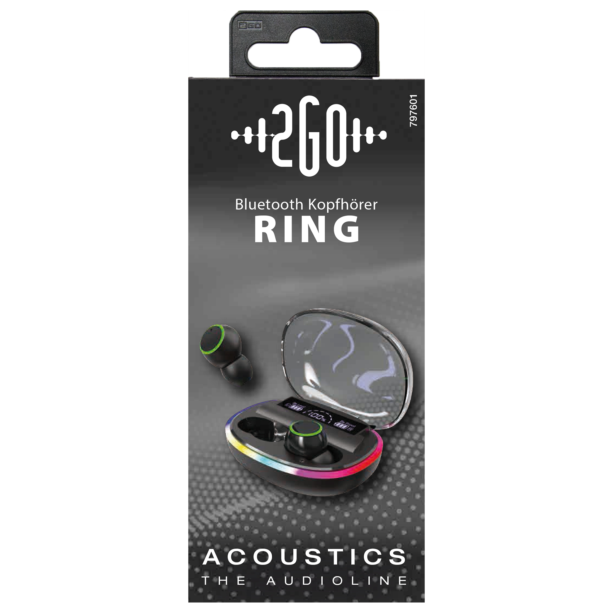 Bluetooth Headset "Ring" mit LED-Illumination - Display - Touch-Steuerung - Verpackung