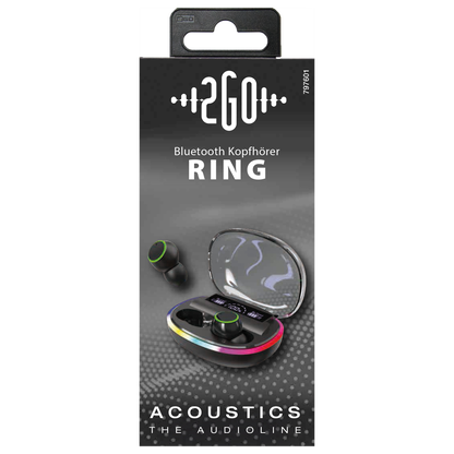 Bluetooth Headset "Ring" mit LED-Illumination - Display - Touch-Steuerung - Verpackung