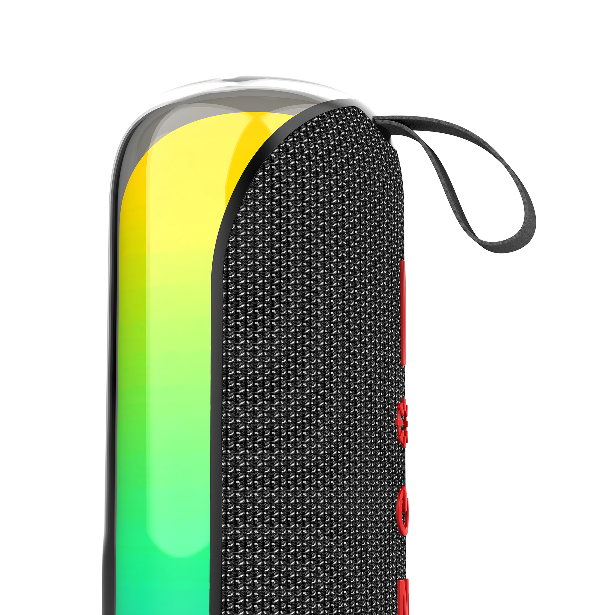 Bluetooth Lautsprecher Glow - RGB-LED-Lichtshow - Handschlaufe - Abdeckung - Detail Handschlaufe
