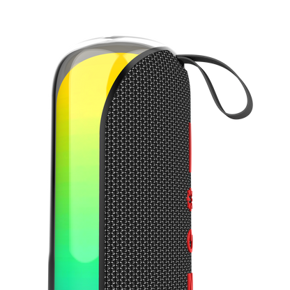 Bluetooth Lautsprecher Glow - RGB-LED-Lichtshow - Handschlaufe - Abdeckung - Detail Handschlaufe