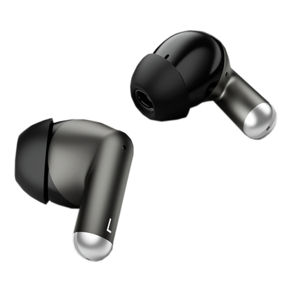Bluetooth Headset "Alloy" - Vollmetallcase - Touch-Steuerung - Ladebox - anthrazit - Ohrhörer