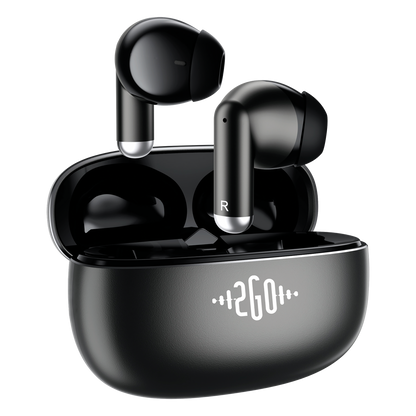 Bluetooth Headset "Alloy" - Vollmetallcase - Touch-Steuerung - Ladebox - anthrazit