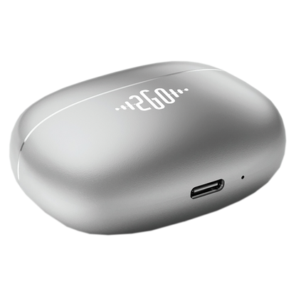 Bluetooth Headset "Alloy" - Vollmetallcase - Touch-Steuerung - Ladebox - silber - Ladebox