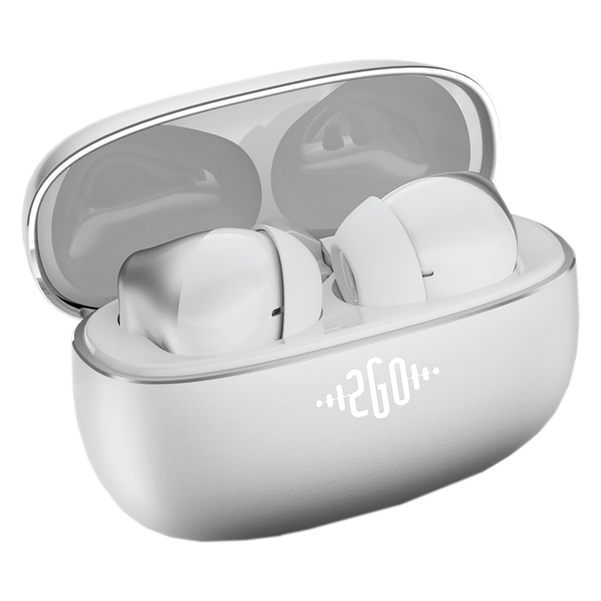 Bluetooth Headset "Alloy" - Vollmetallcase - Touch-Steuerung - Ladebox - silber