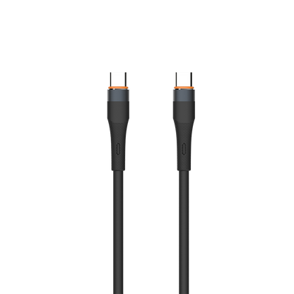 USB Kabel - USB Type-C auf USB Type-C - Silikon - 60 W - 480 MBps - 120 cm - schwarz